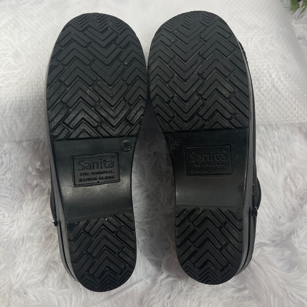Sanita Scandi Cabrio Clogs Women's Size 7 Black Leather Comfort Slip On Gorpcore - Picture 7 of 8